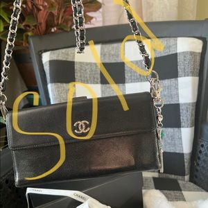Authentic Chanel long wallet WOC